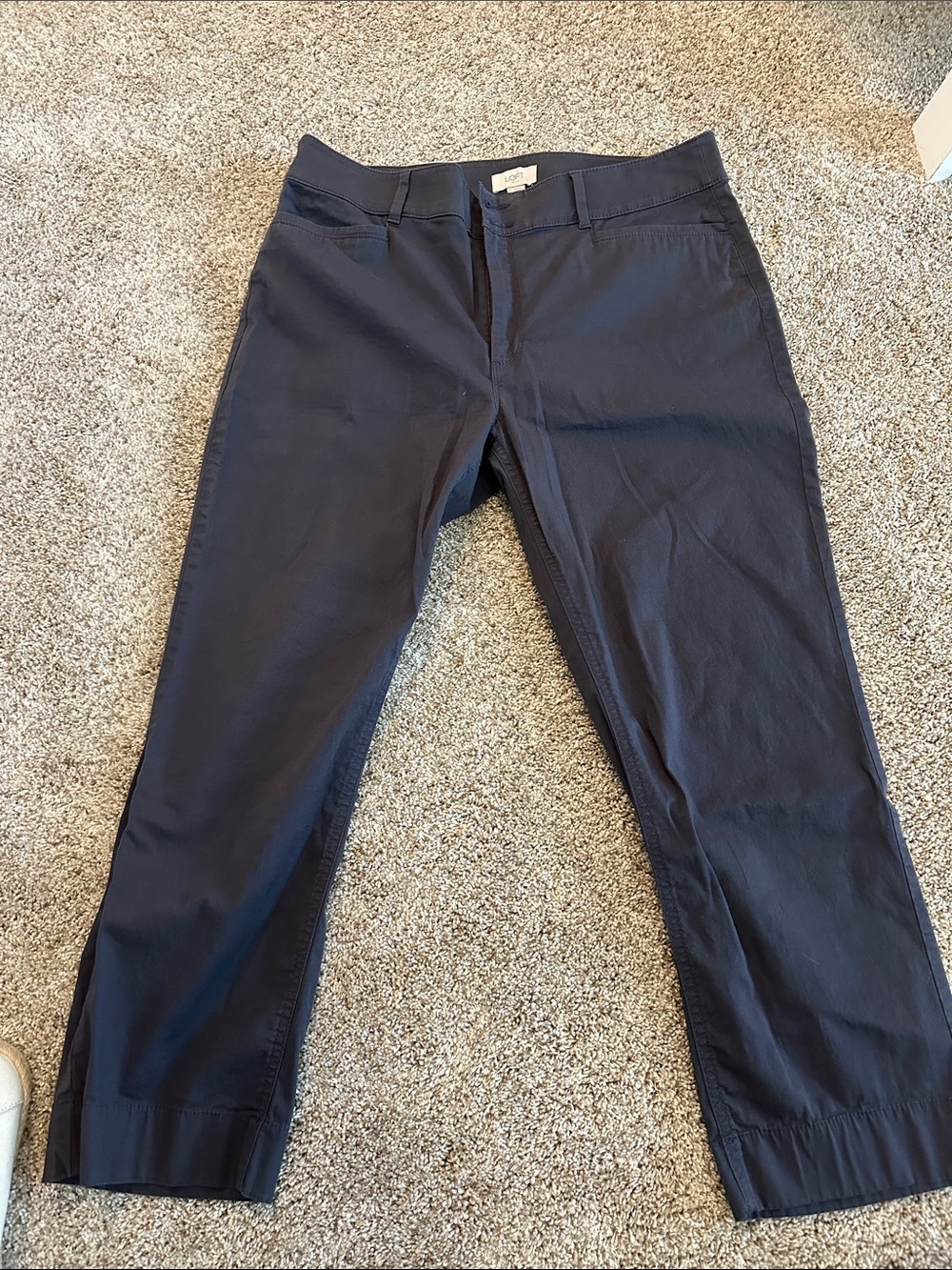 LOFT gray  Straight Crop Pants